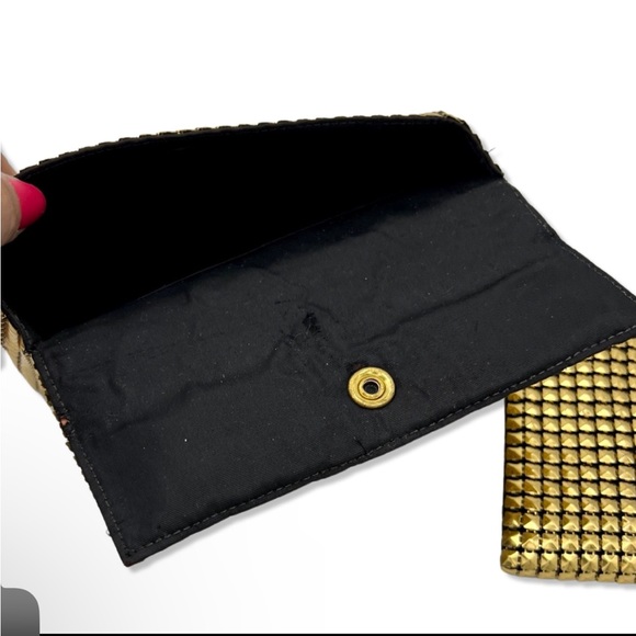 Fabulous 1950s gold metal link clutch with matching wallet in original box